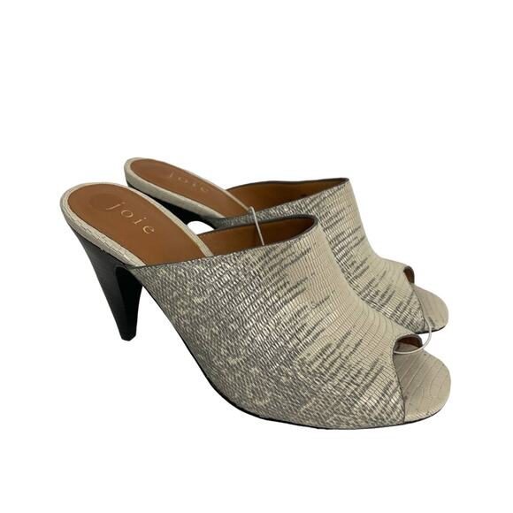 NWOT JOIE Olya Lizard Snakeskin Animal Print Mule Clog Peep Toe Heels 36.5/6.5 - Picture 3 of 12
